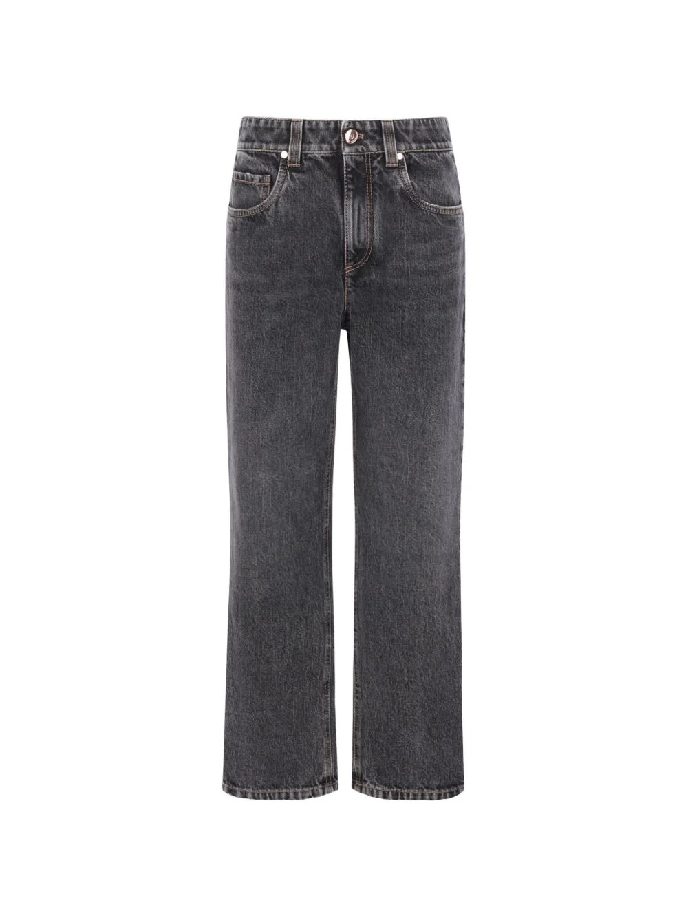 monili-trimmed straight-leg jeans - 1