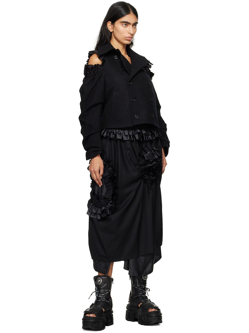 Noir Kei Ninomiya Black Milled Wool Jacket outlook