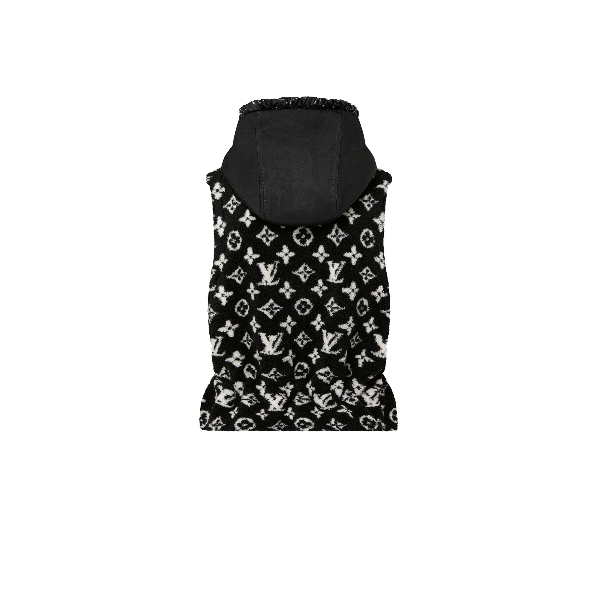 Sleeveless Hooded Monogram Teddy Jacket - 3
