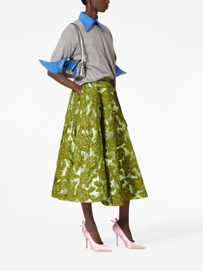 Valentino cloqué-effect A-line skirt outlook