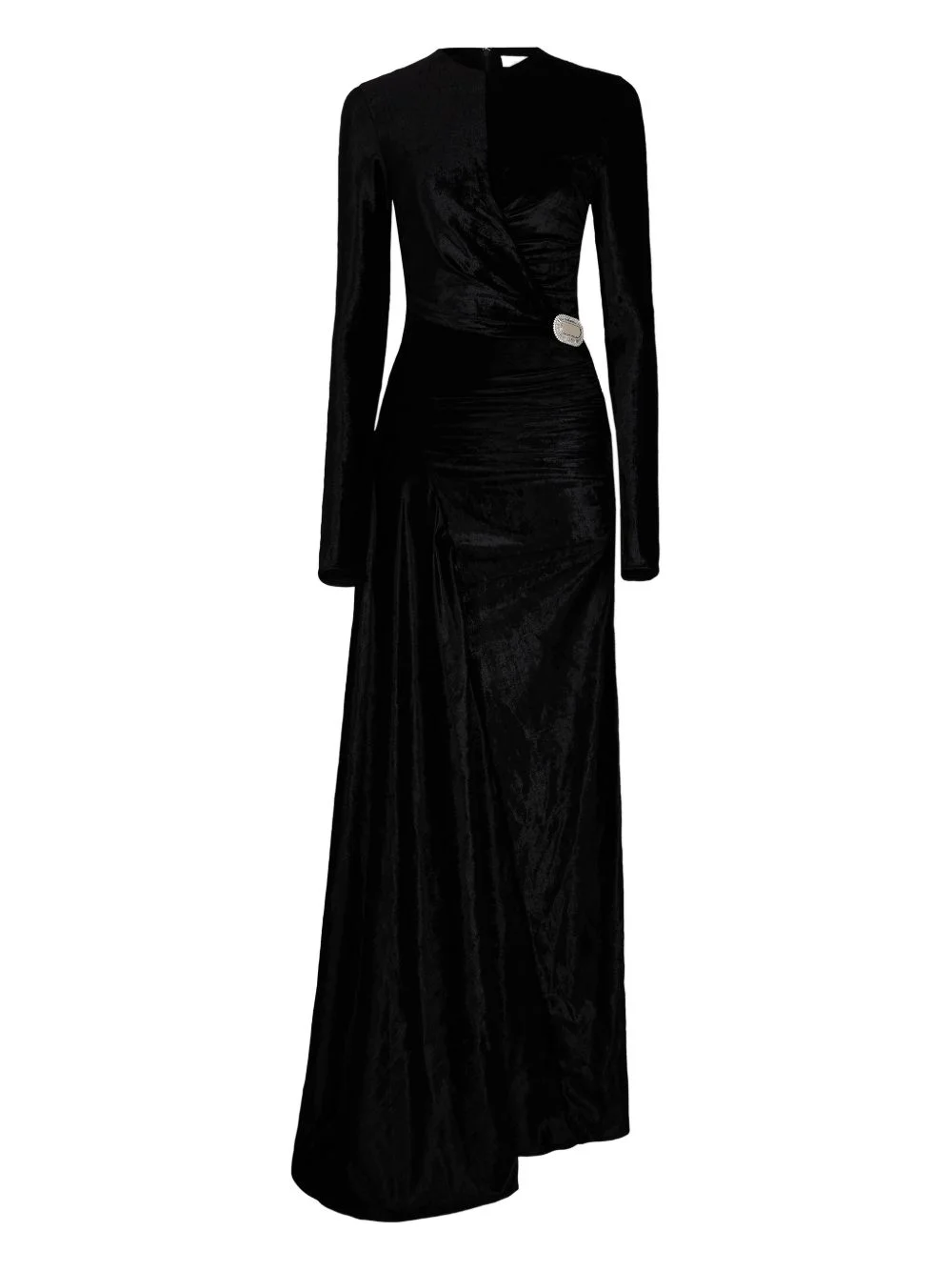 draped velvet maxi dress - 1
