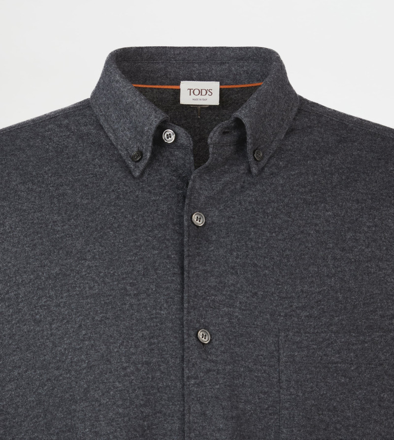 RELAXED FIT SILK BLEND SHIRT - GREY 7