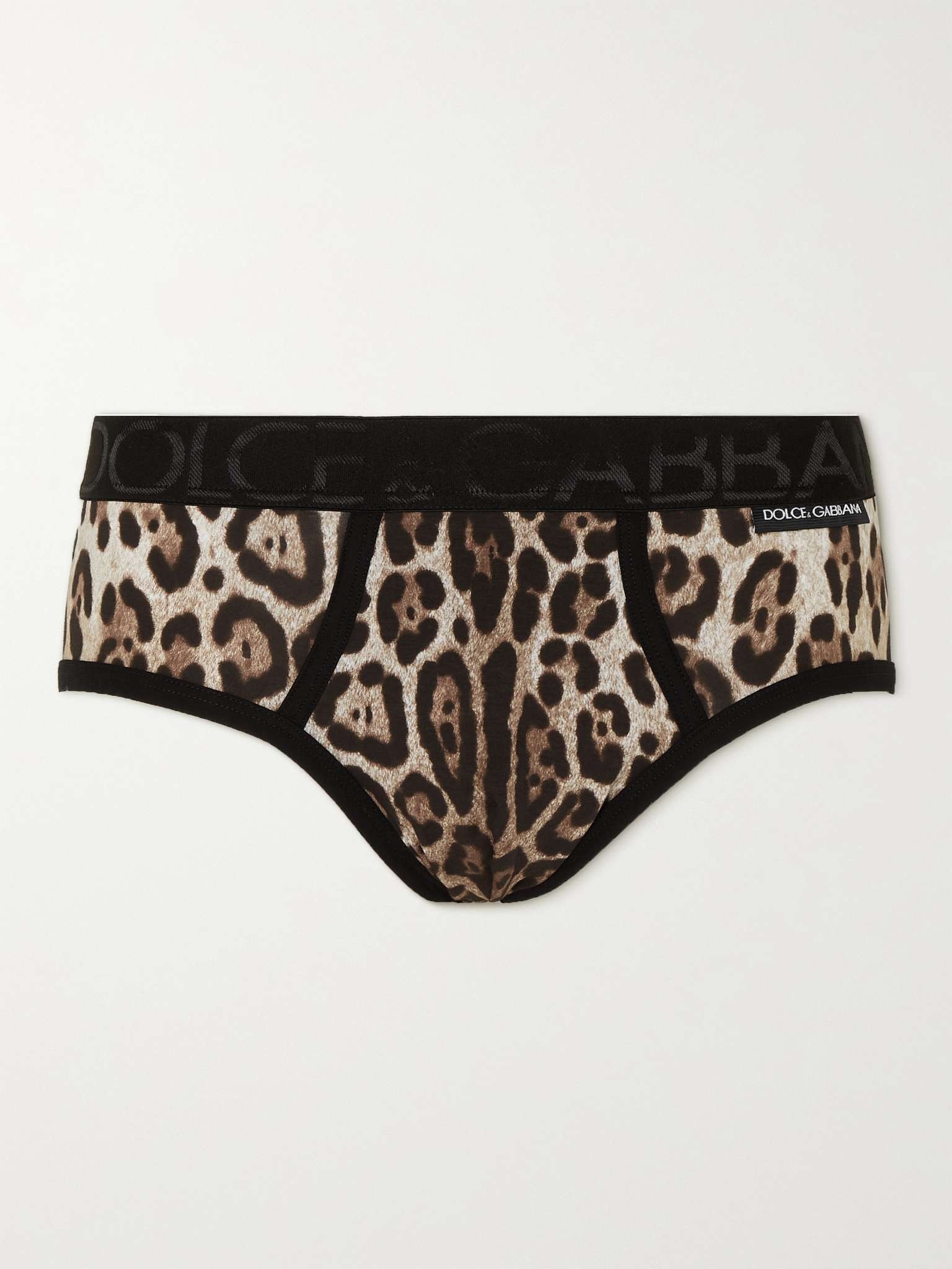 Leopard-Print Stretch-Cotton Briefs - 1