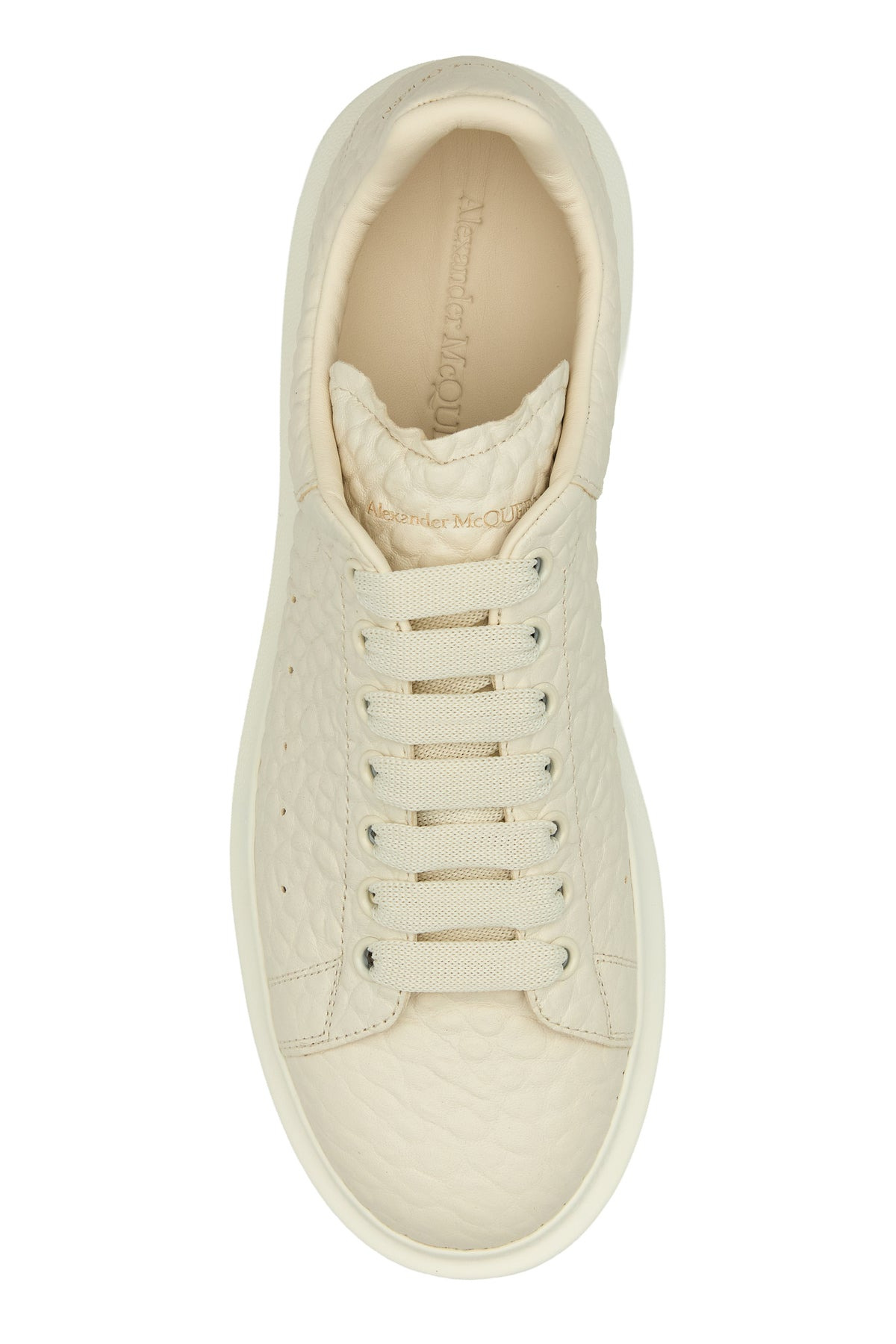 Ivory leather sneakers with ivory leather heel - 4