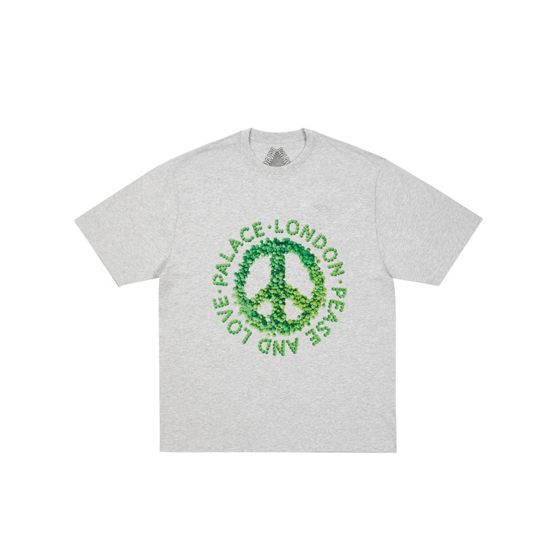 PEASE AND LOVE T-SHIRT GREY MARL 1