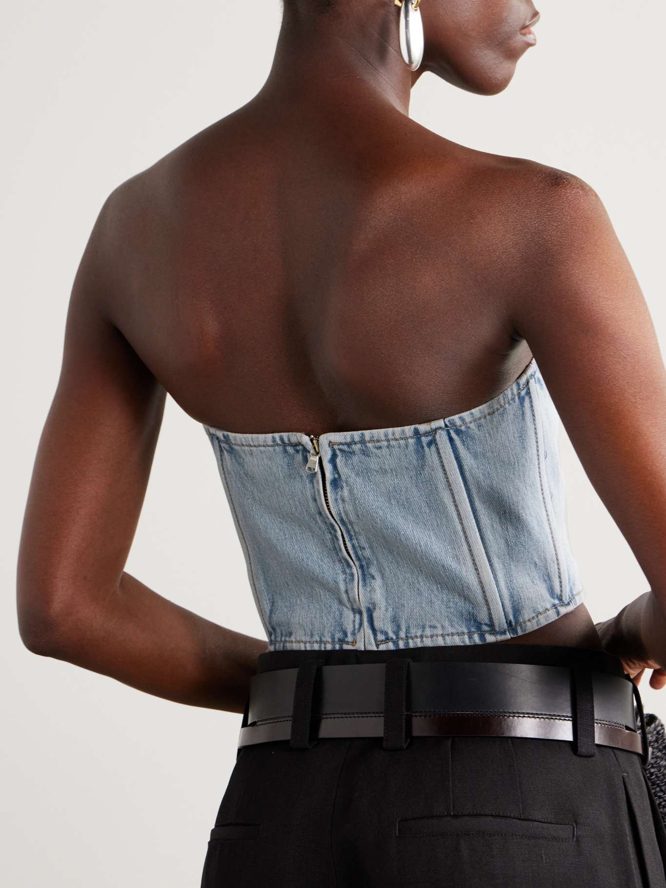 Strapless denim top Blue - 3