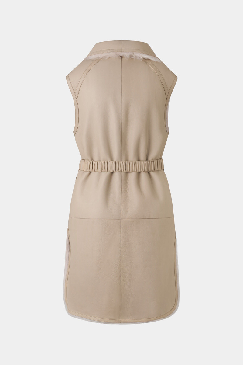 Palma Reversible lambskin vest in Sand 5