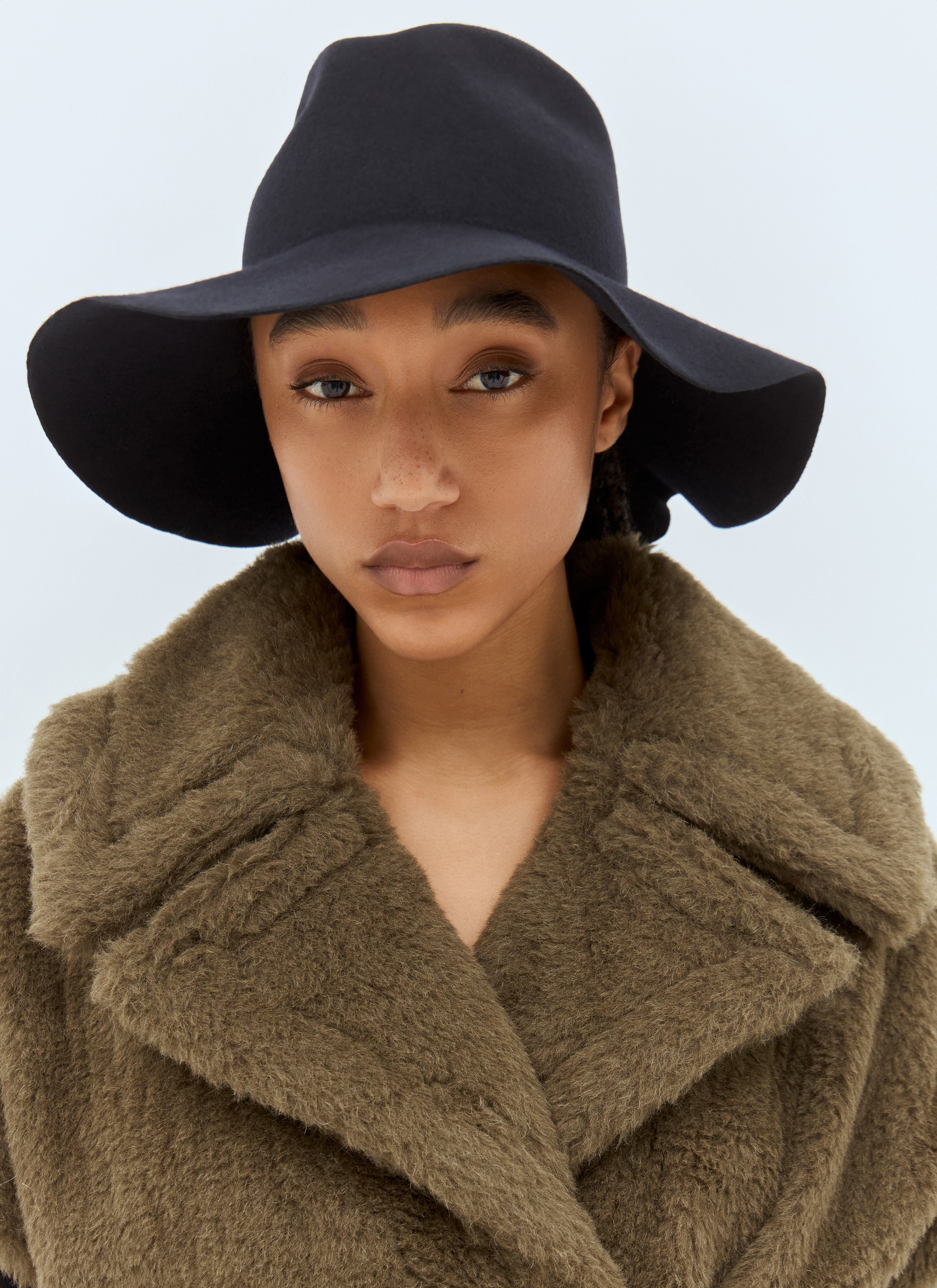 Max Mara Women Felt Wool Wide Brim Hat - 1
