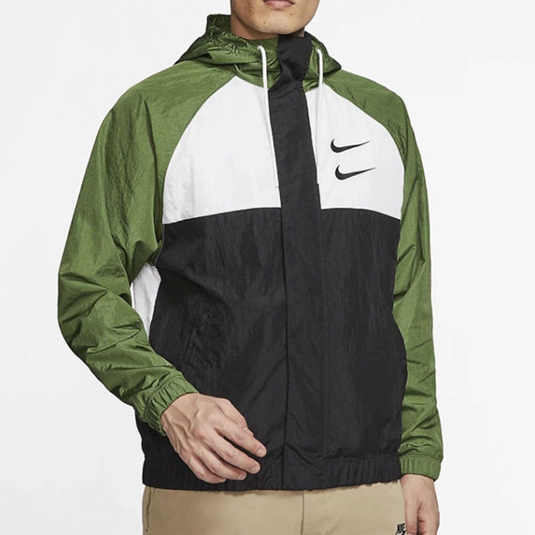 Nike Sportswear Swoosh Windproof Sports Woven Jacket Green DD1089-010 - 3
