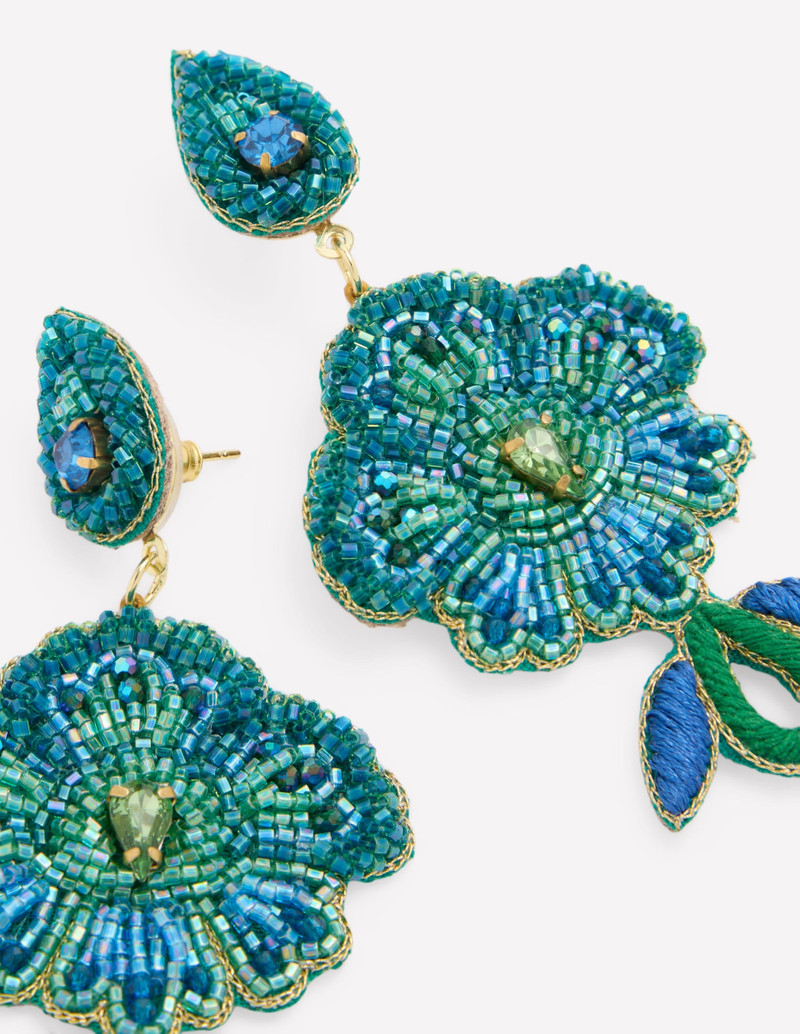 Flower Occassion Earring-Blue 4