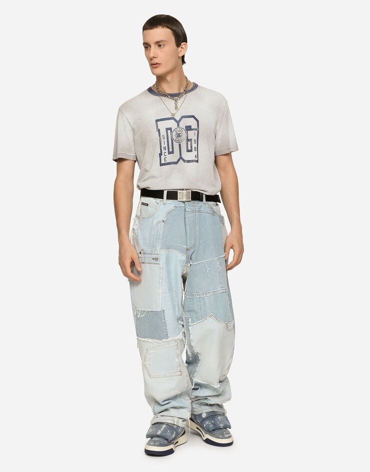 Straight-leg patchwork denim jeans - 2