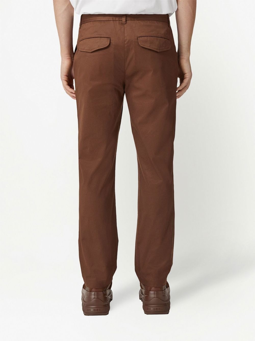 embroidered-logo straight-leg chinos - 4