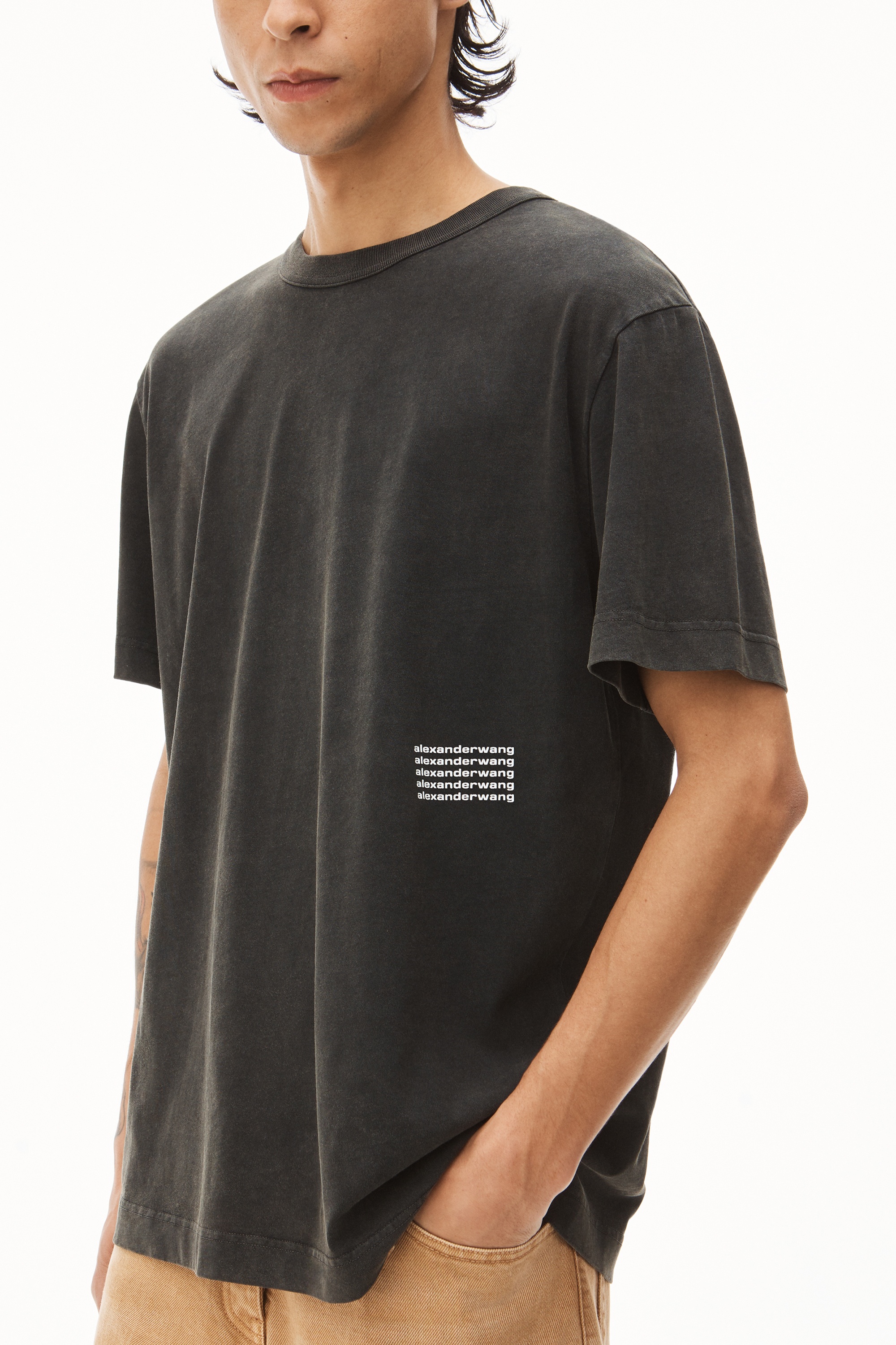 ACID WASH TEE IN HIGH TWIST JERSEY - 4