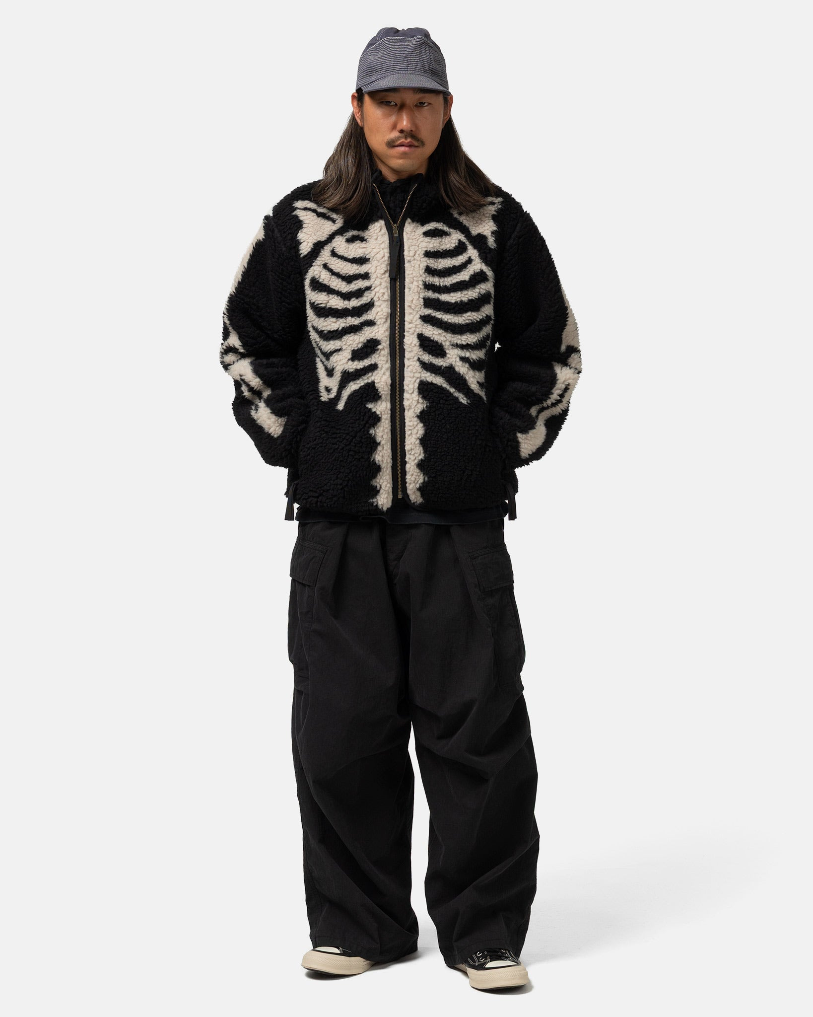 BONE Boa Fleece Reversible Blouson Black - 2