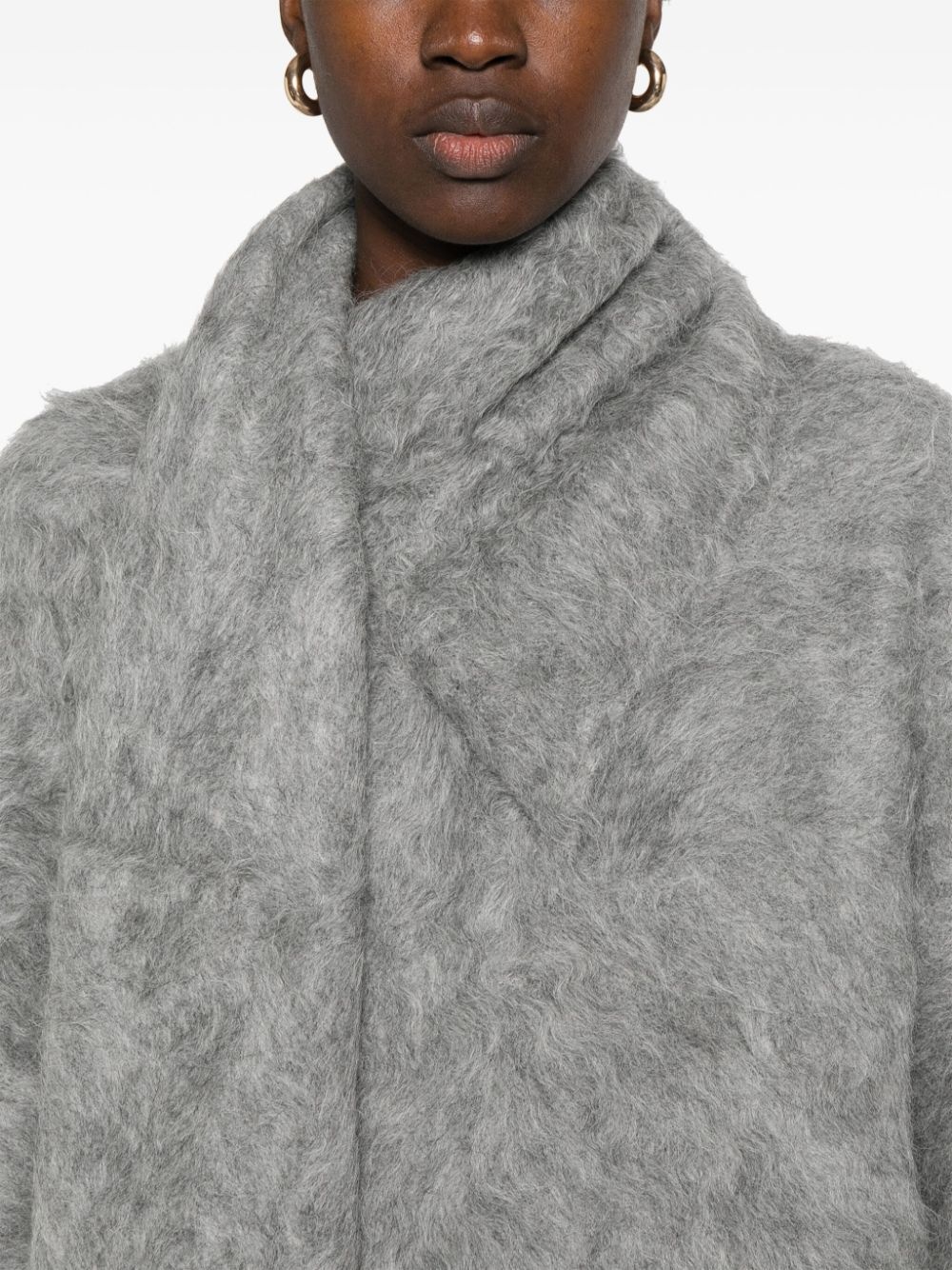 draped-scarf sweater - 5