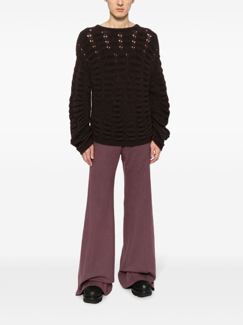 Rick Owens flared wool trousers outlook