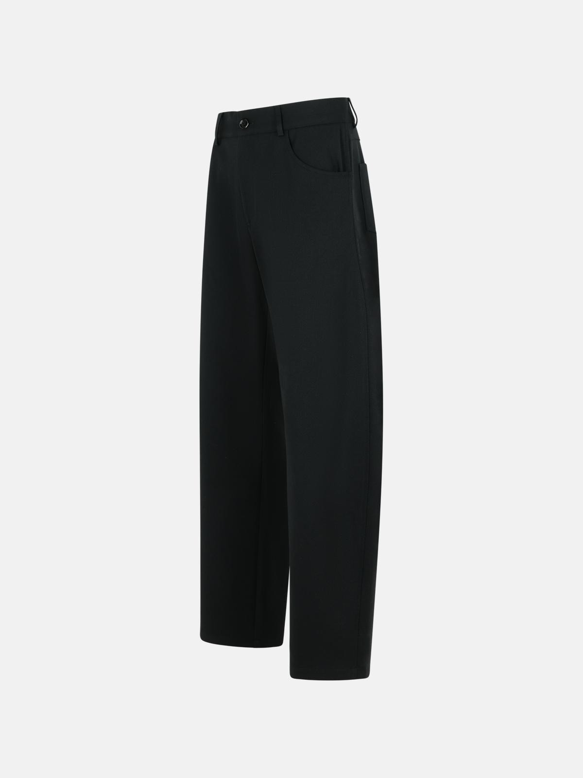'OKTAI' BLACK VIRGIN WOOL BLEND PANTS - 2
