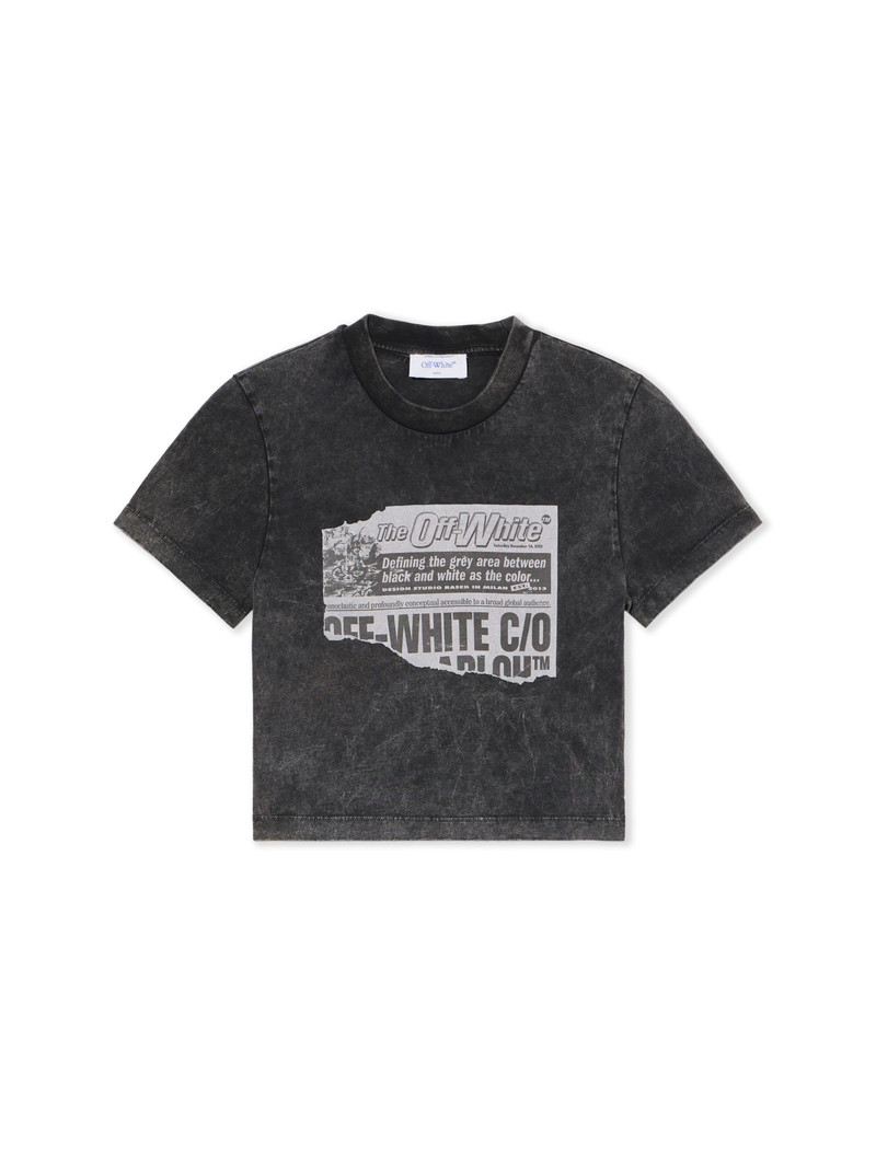 Off-White News Print 90s Crop Logo Tee outlook