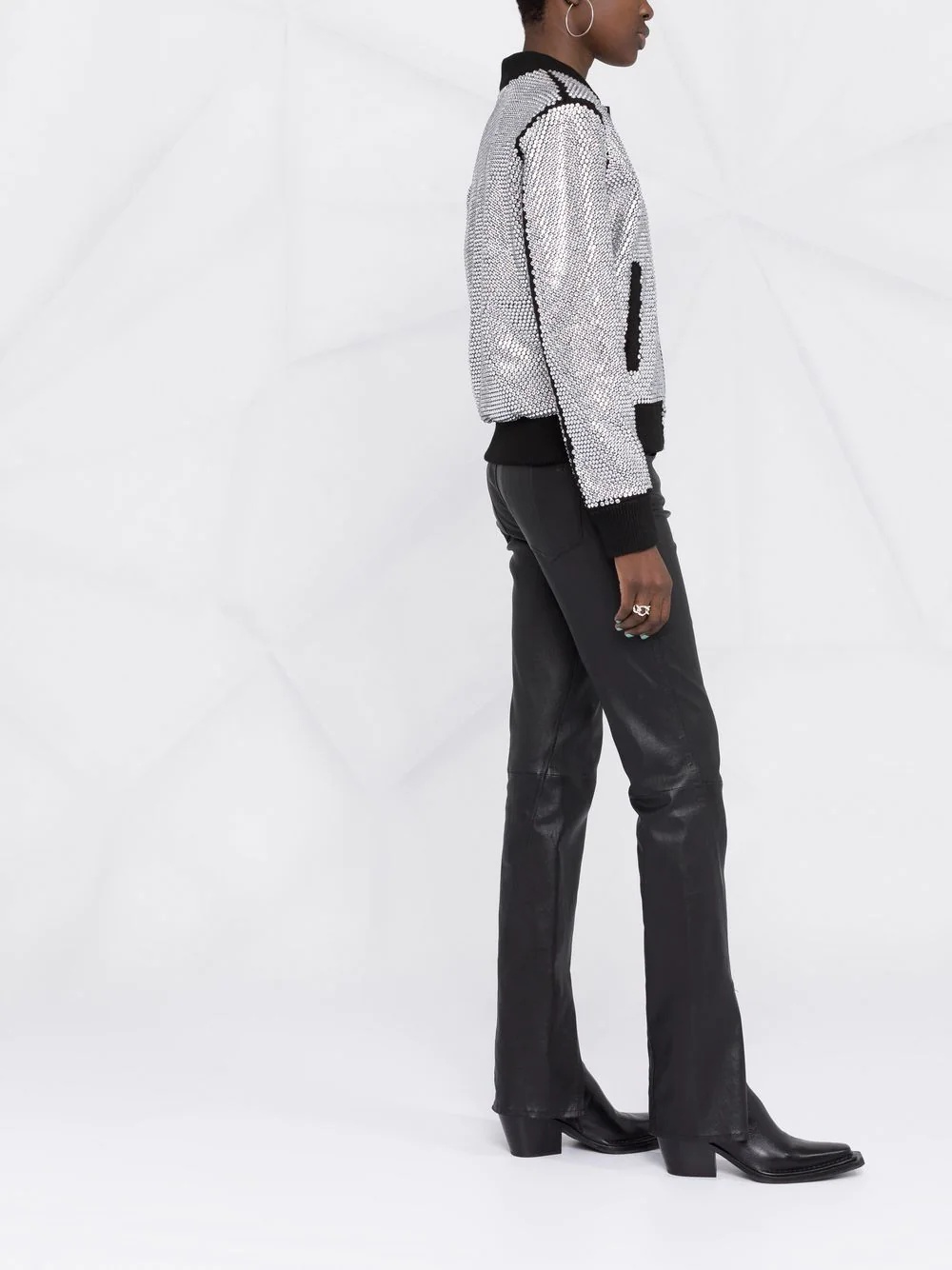 crystal-embellished bomber jacket - 6