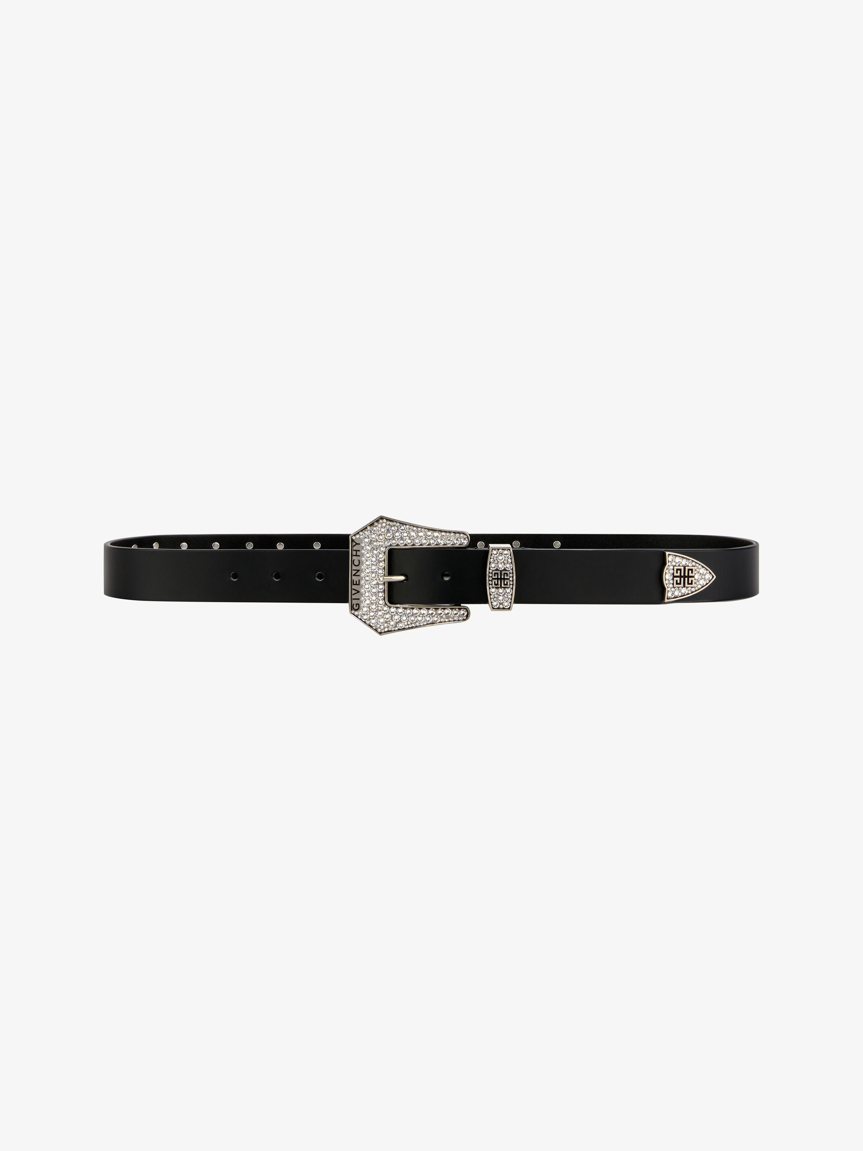 COWBOY BELT IN LEATHER WITH STRASS - 1