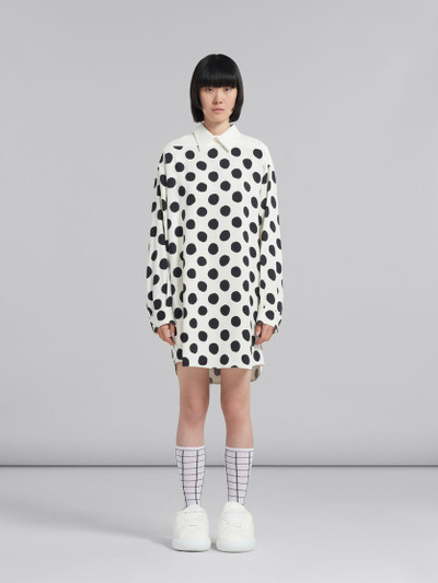 Marni WHITE CADY DRESS WITH MAXI POLKA DOTS outlook