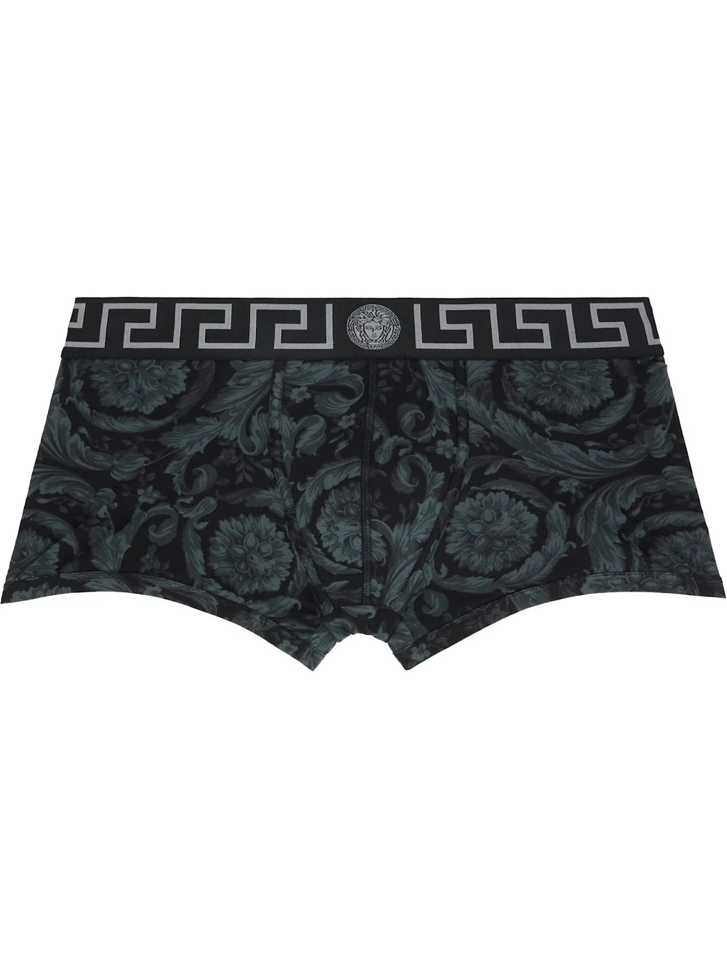 Black & Gray Printed Jacquard Cotton-Jersey Boxer Briefs - 1