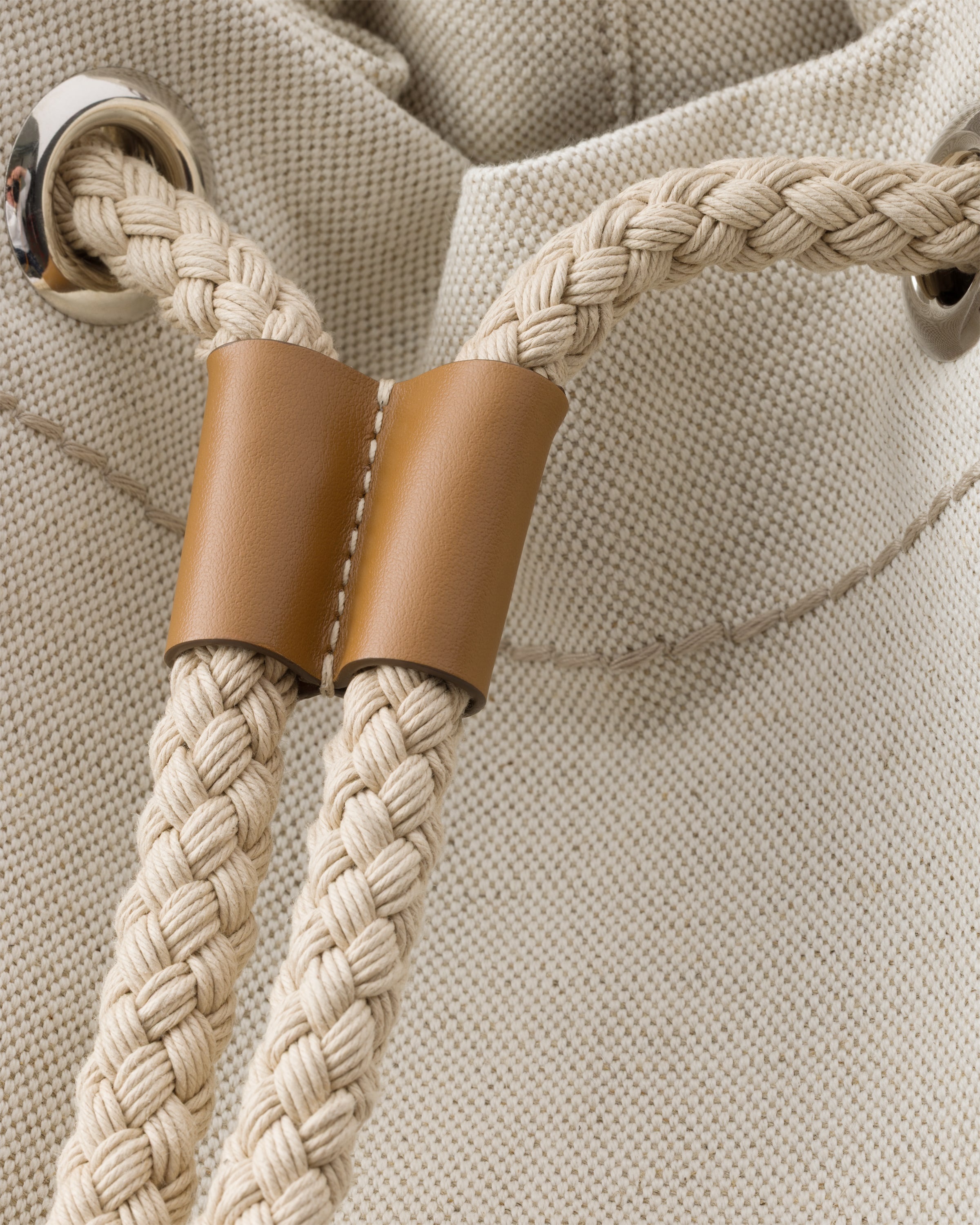 Linen blend drawstring duffel bag - 6
