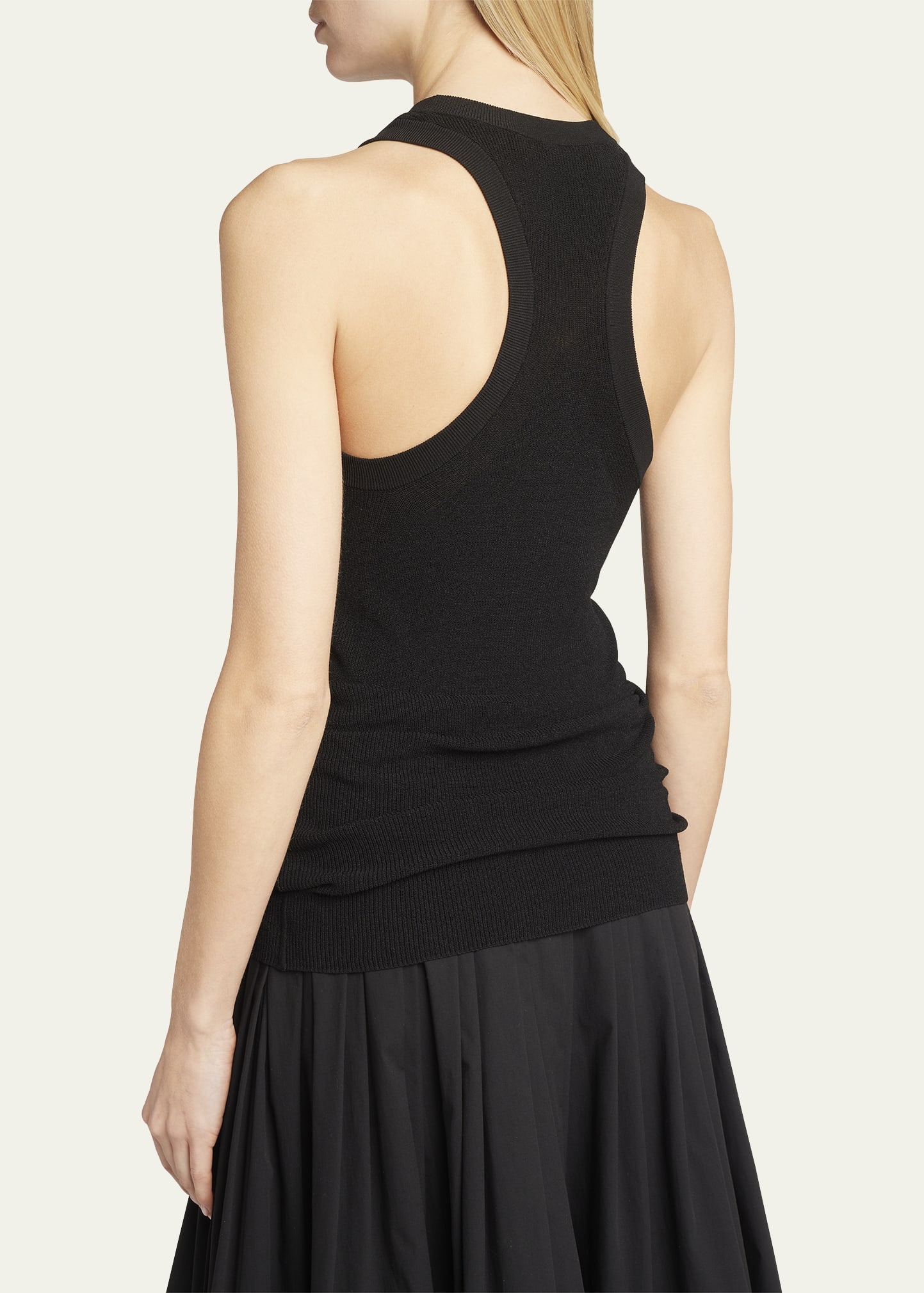 Matte Viscose Ribbed Knit Tank Top - 3