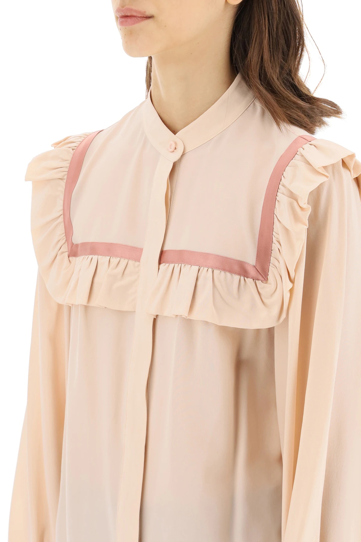 FRILLY SILK SHIRT - 5