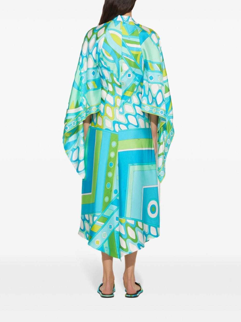 Vivara-print silk kaftan dress - 4