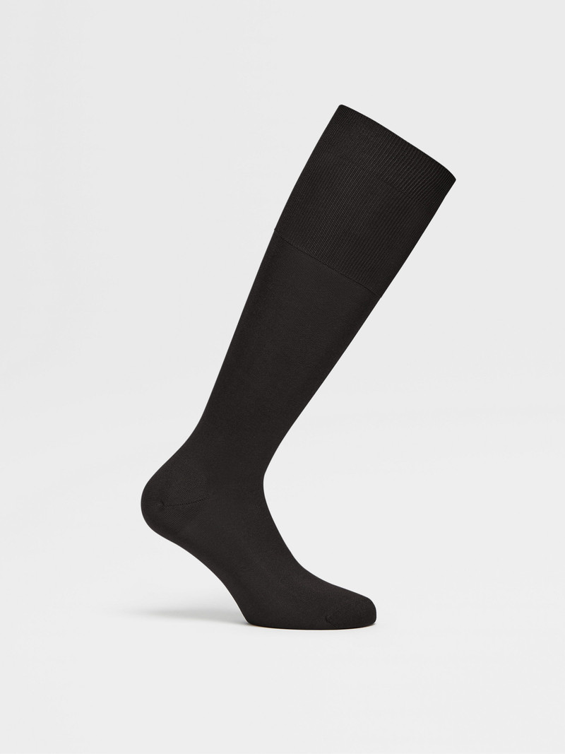 BLACK SILK BLEND SOCKS 3