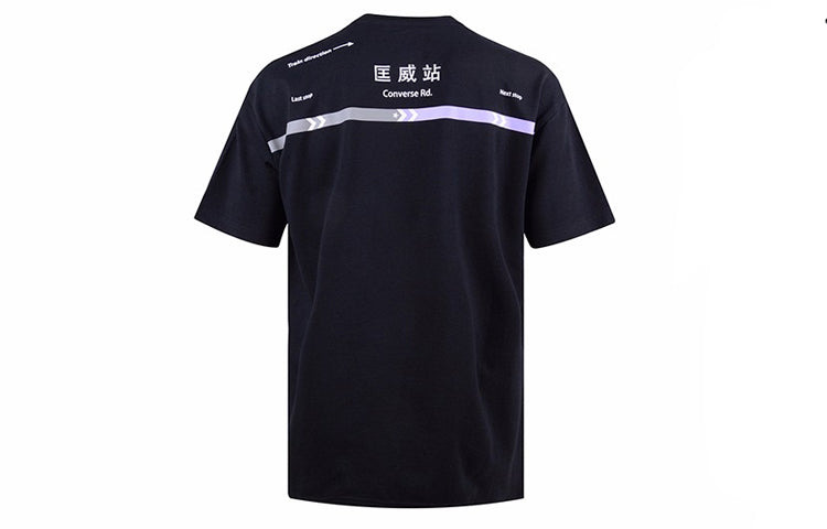 Men's Converse Logo Printing Short Sleeve Black 10020851-A02 - 2