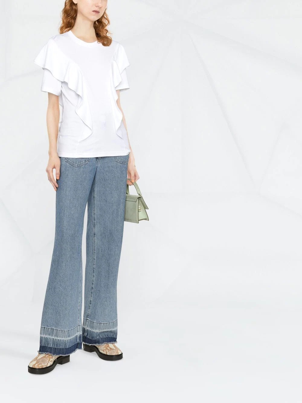 ruffled cotton T-shirt - 2