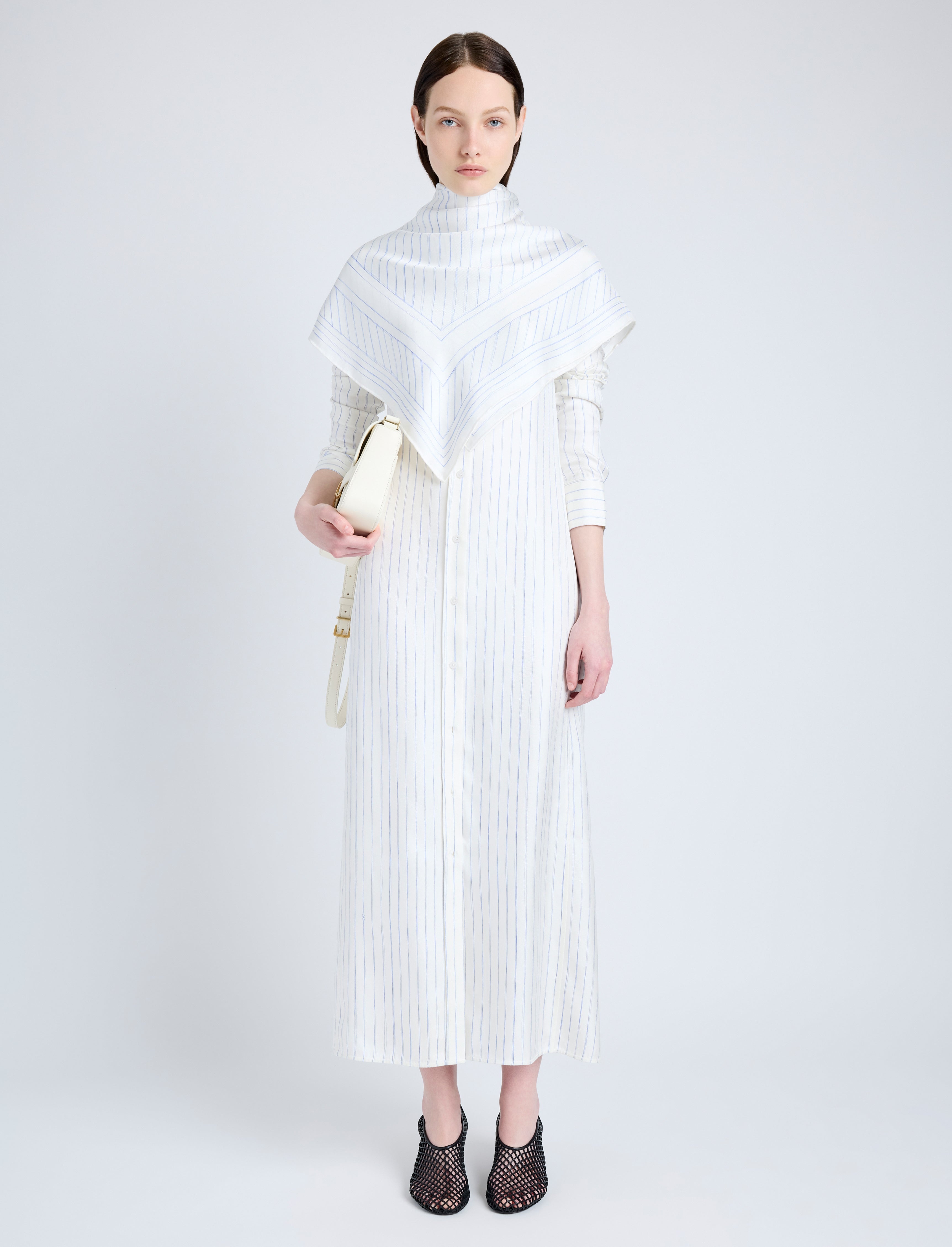 Hannah Dress in Stripe Silk Twill - 2