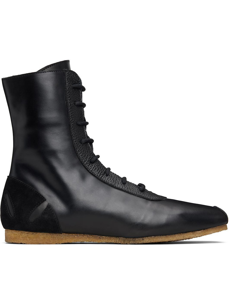 Black Slash Heel Boxer Sneakers 1