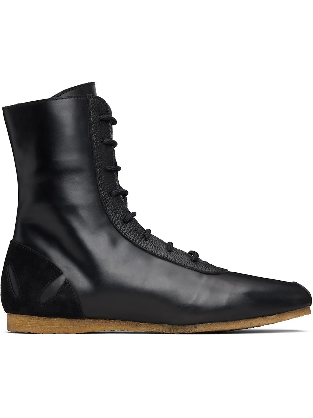 Black Slash Heel Boxer Sneakers - 1