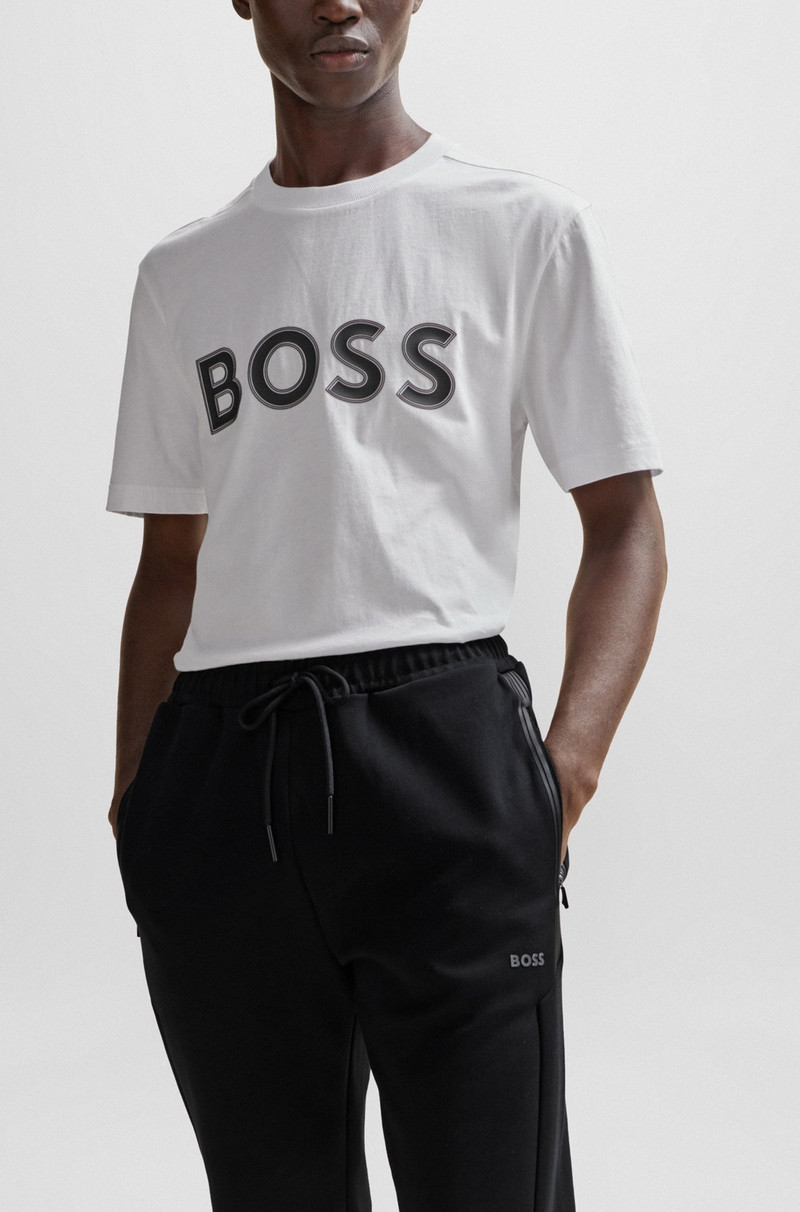 COTTON-BLEND TRACKSUIT BOTTOMS WITH HD LOGO PRINT 3