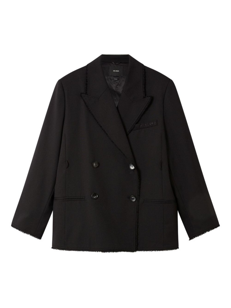 frayed double-breasted blazer 1
