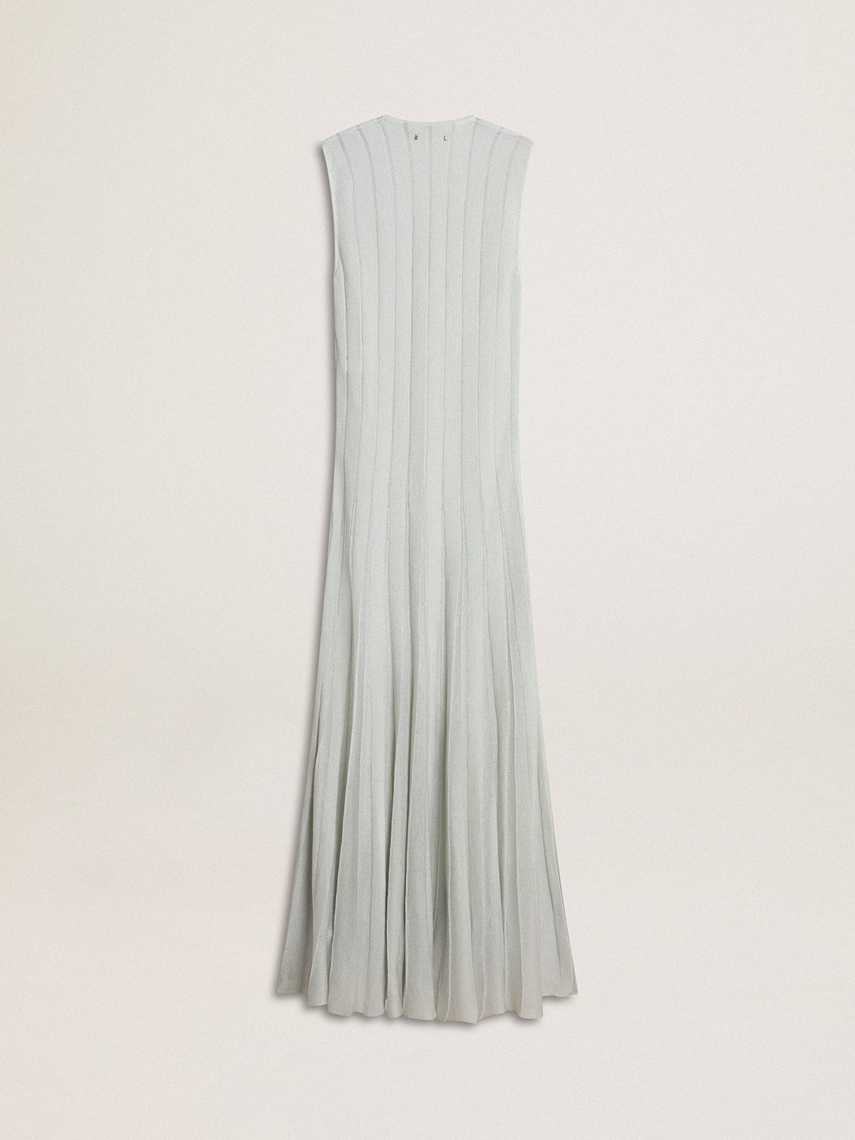 Women’s baby blue dress with vertical striped pattern - 4