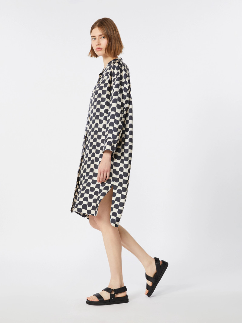 PINZA Pure silk twill kaftan - BLACK 3