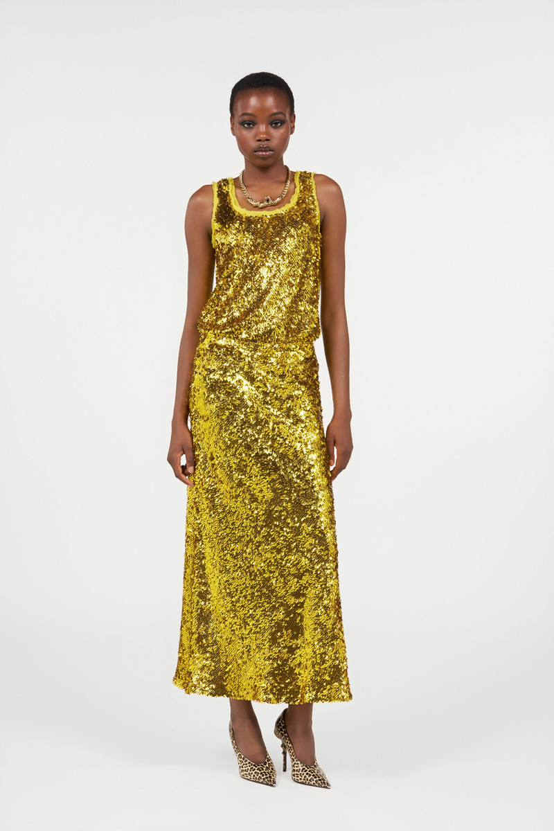Roberto Cavalli Midi Skirt with Gold Sequins outlook