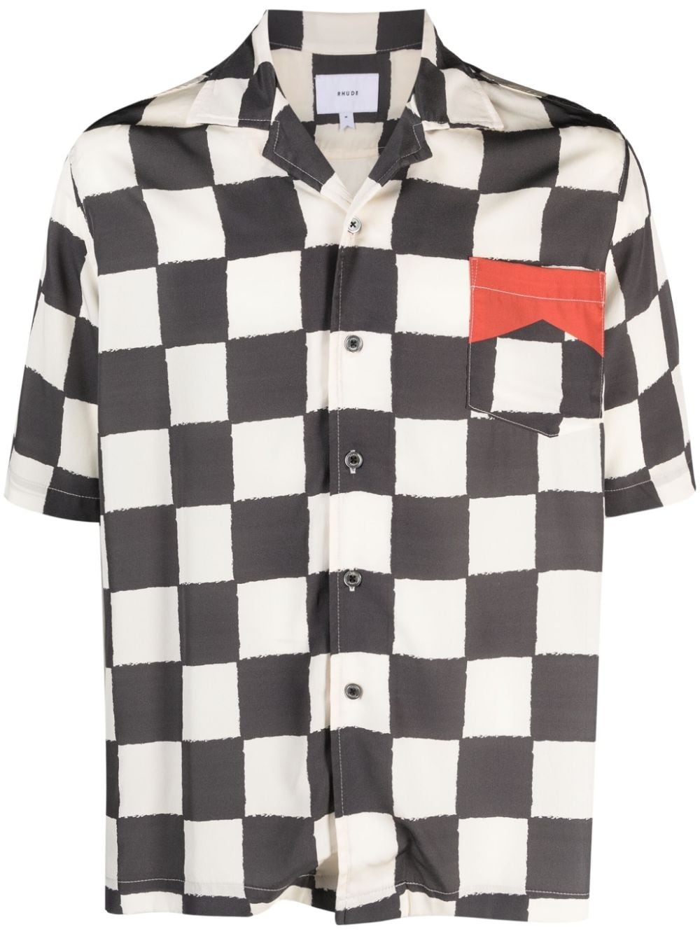 checked silk shirt - 1