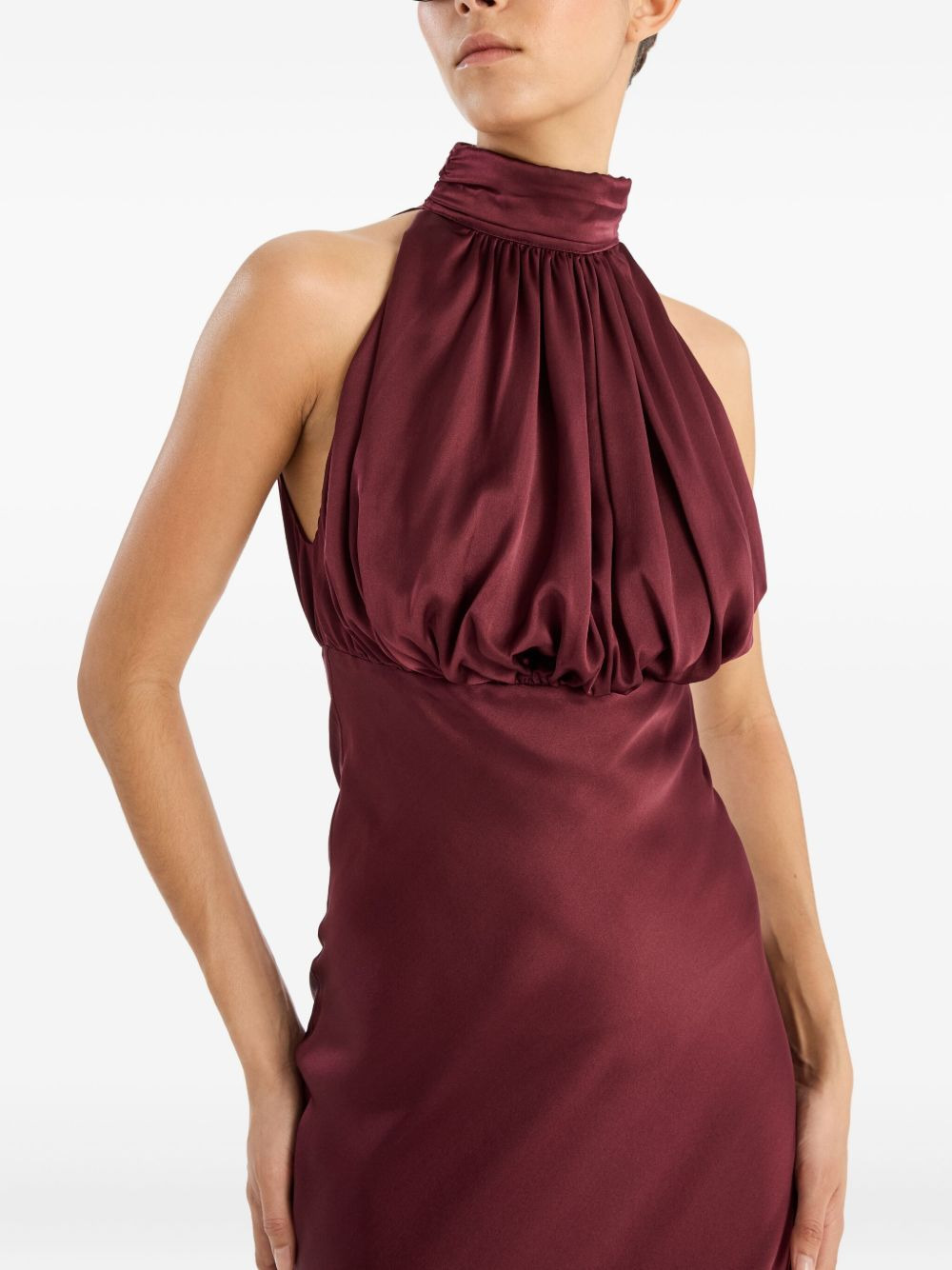 high-neck silk maxi dress - 4