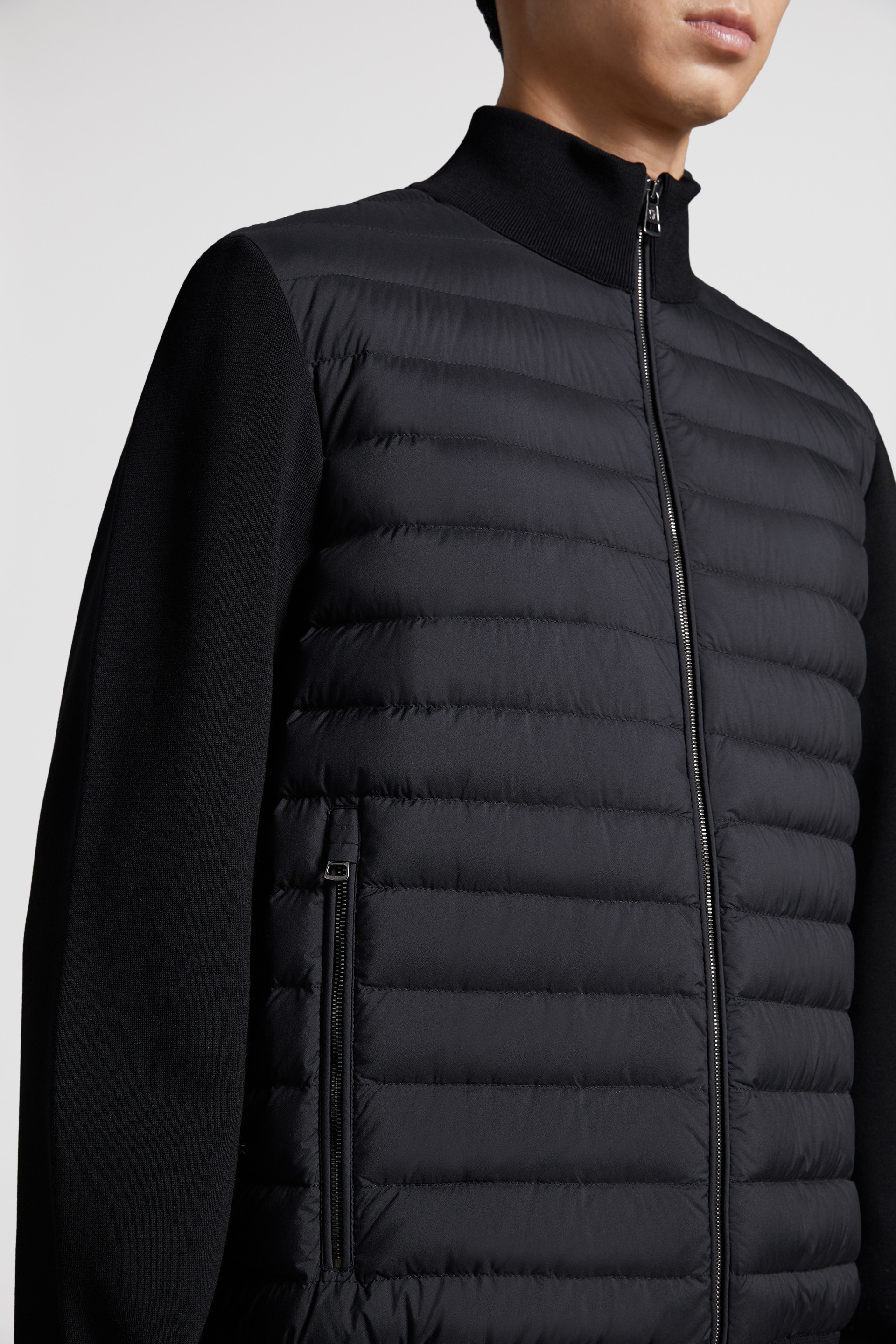 Padded Crêpe Cotton Zip-Up Cardigan - 6