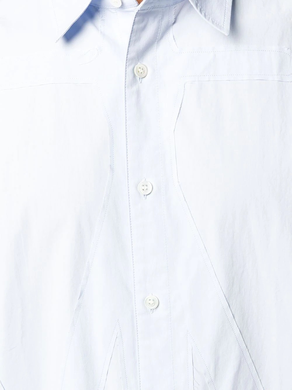 tonal applique buttoned shirt - 5