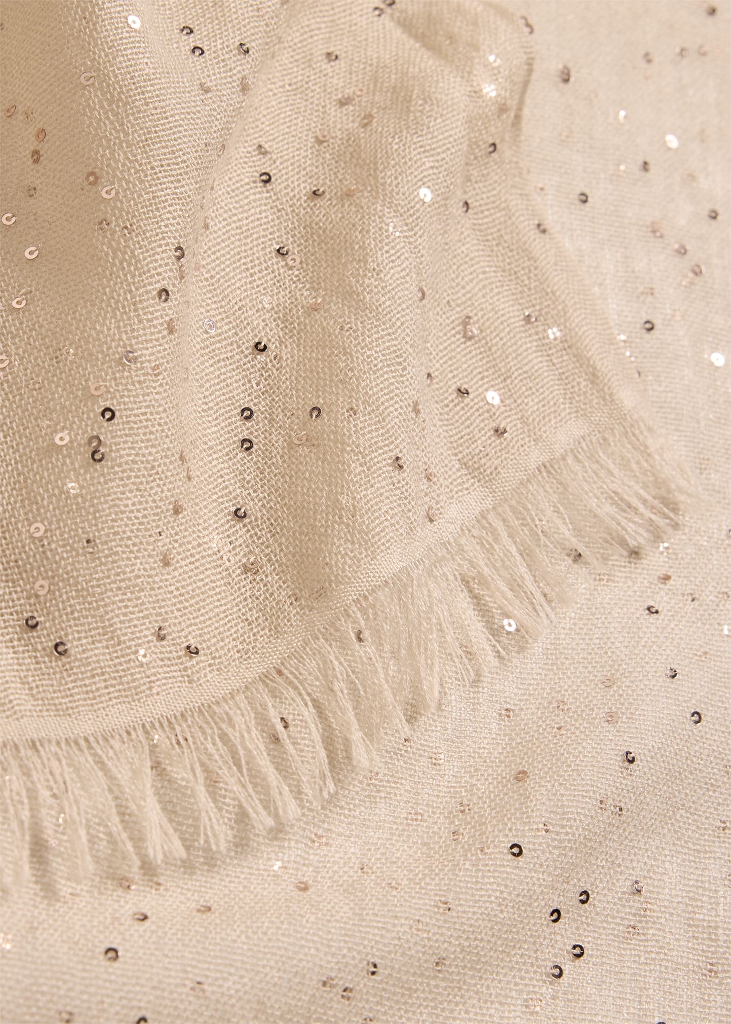 Linen Blend Embellished Scarf - 4