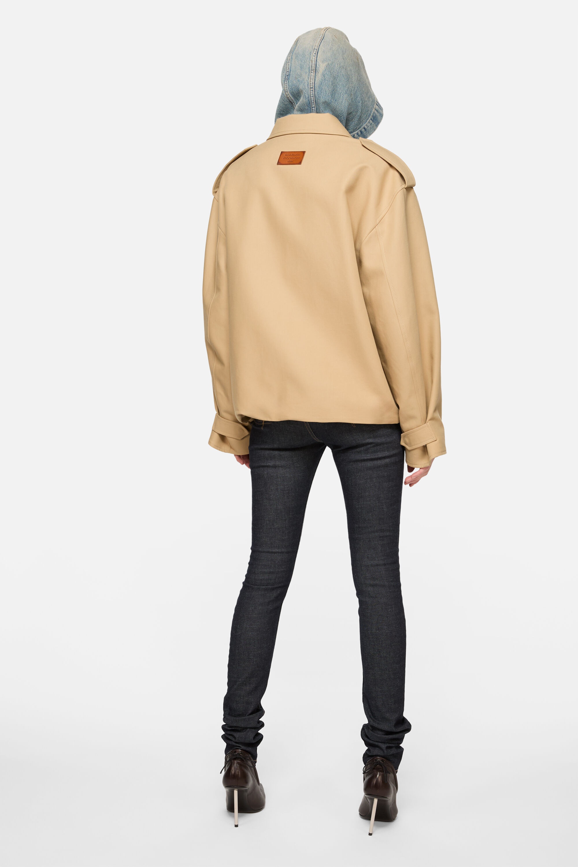 Satin jacket - Beige - 3