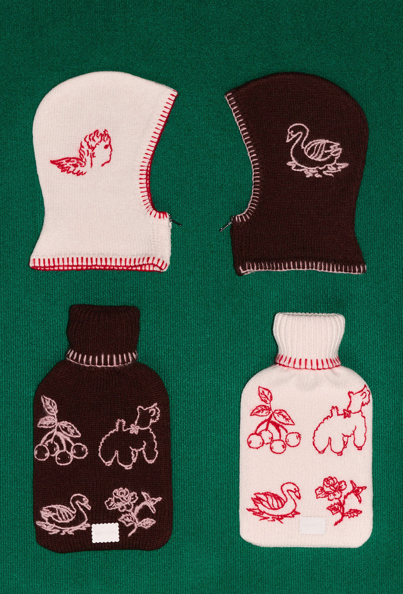 Babette Hot Water Bottle - Chocolate Brown/Pink 1