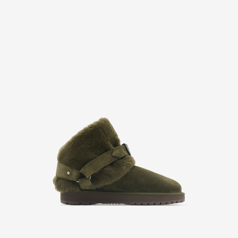 Suede and Shearling Chubby Boots - 1