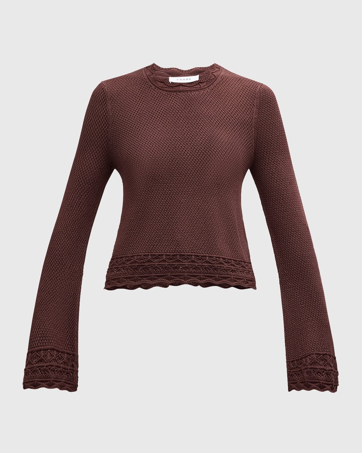 Crewneck Pointelle Sweater - 1